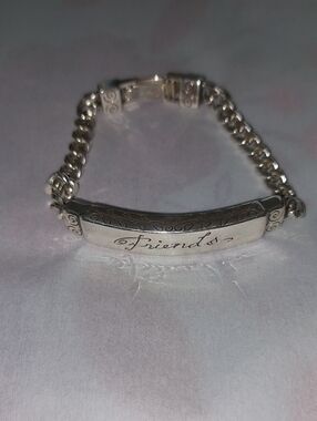 Brighton Silver 'Friends' Engraved ID Bracelet.